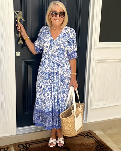 Tuathla | V-Neck Floral Dress