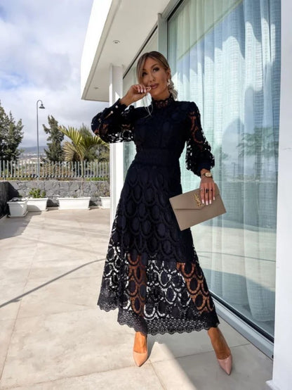 Banbha | Romantic Lace Midi Dress