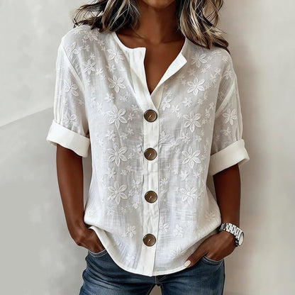 Máille | White Floral Blouse
