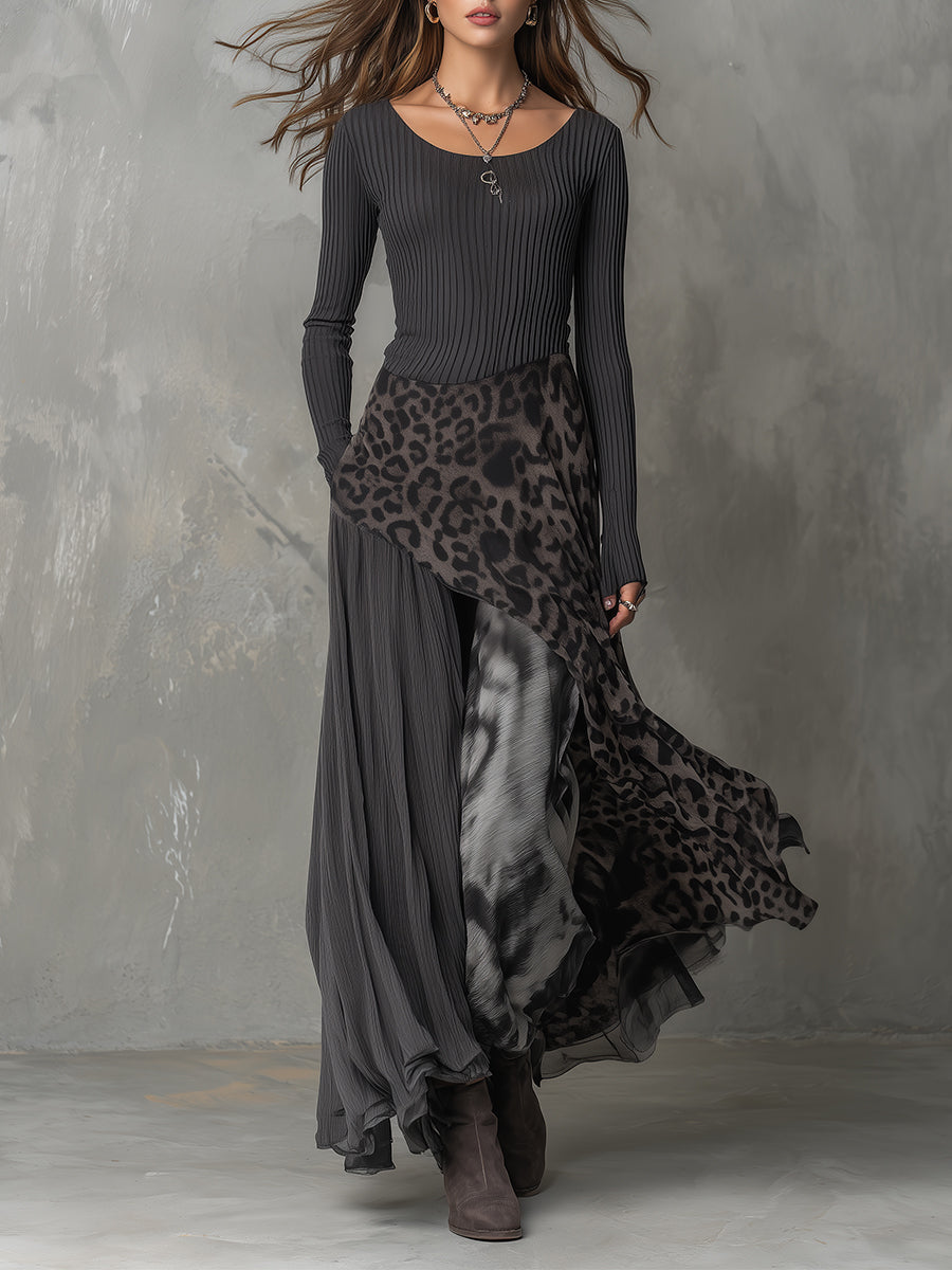 Saoirse | Bohemian Leopard Print Maxi Dress