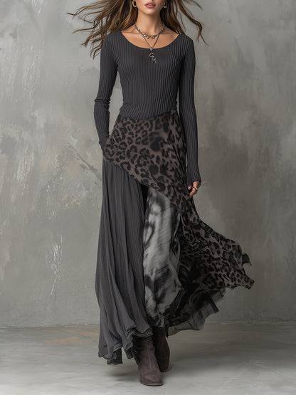 Saoirse | Bohemian Leopard Print Maxi Dress