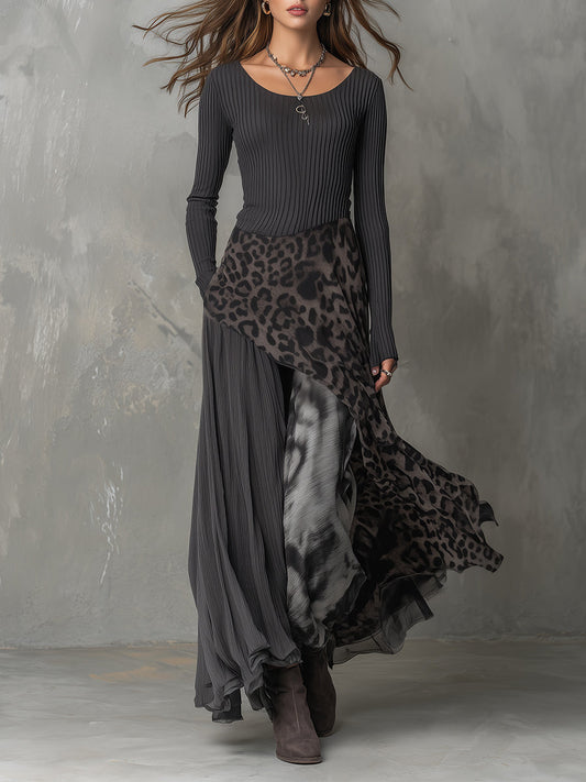 Saoirse | Bohemian Leopard Print Maxi Dress