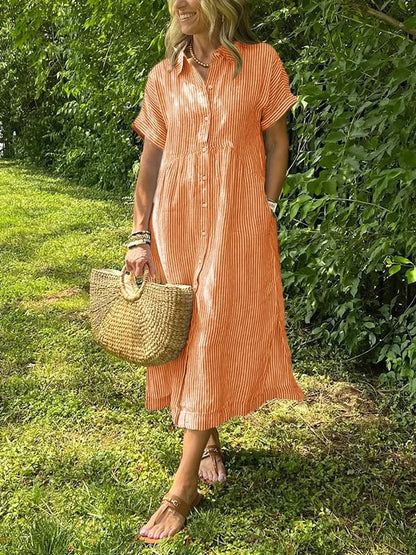 Bríghdín | Striped Shirt Maxi Dress