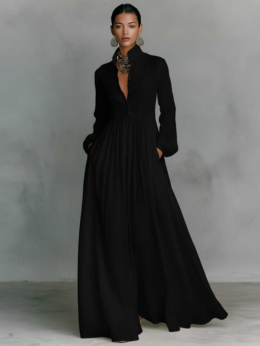 Cumman | Cotton and Linen Patchwork Maxi Dress