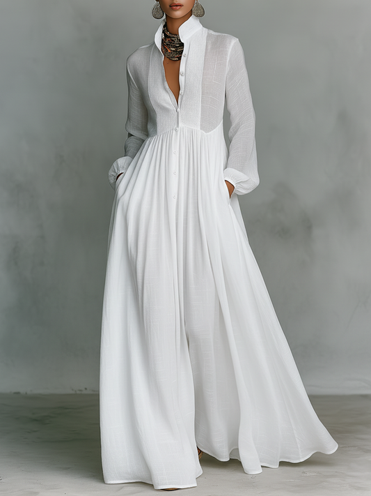 Cumman | Cotton and Linen Patchwork Maxi Dress