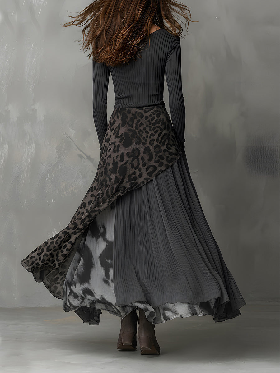 Saoirse | Bohemian Leopard Print Maxi Dress