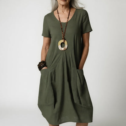 Sinéad™ - Flowy Dress with Flattering Drape