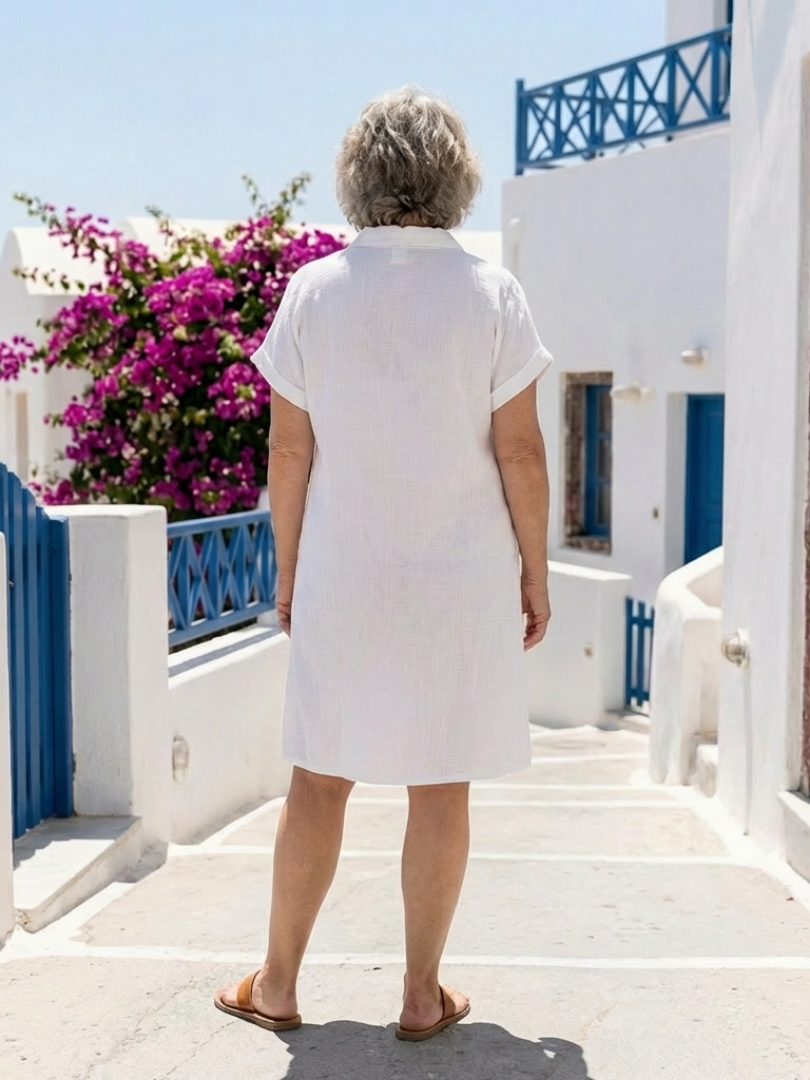 Orla | Short Sleeve Front Pocket Knee Length Dress