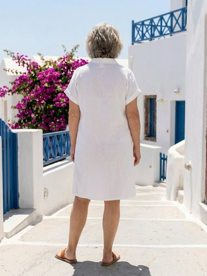 Orla | Short Sleeve Front Pocket Knee Length Dress