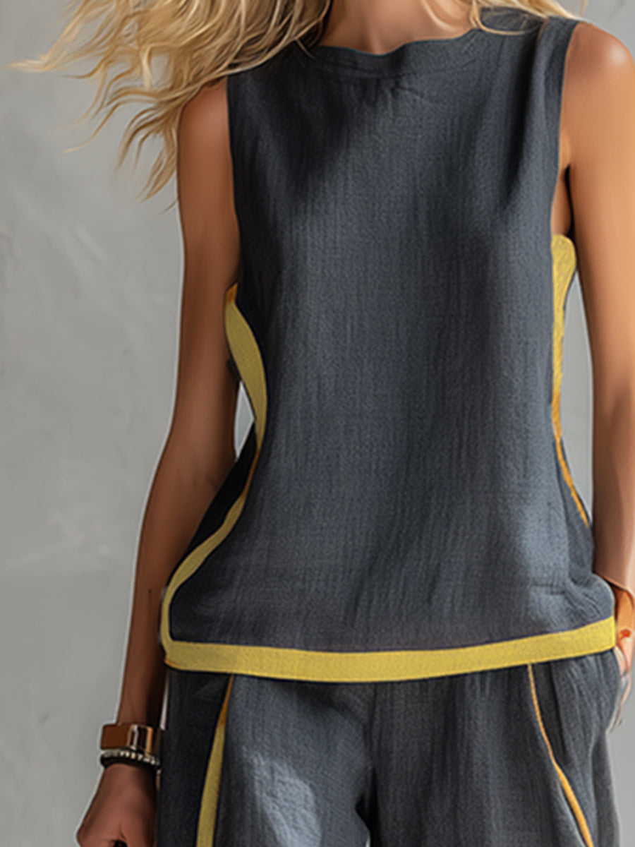 Laoise | Contrast Vest & Trouser Set