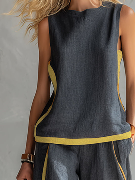 Laoise | Contrast Vest & Trouser Set