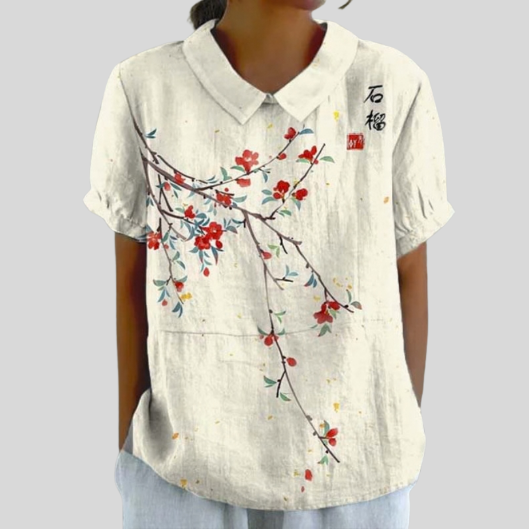 Maeve | Floral Polo Blouse
