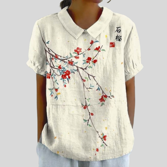 Maeve | Floral Polo Blouse
