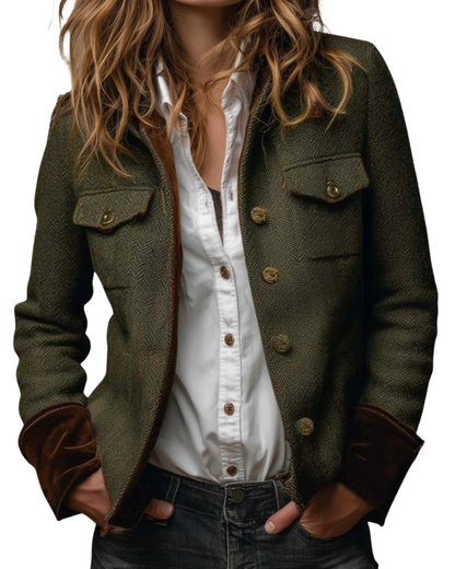Corrie | Tweed jacket with velvet details