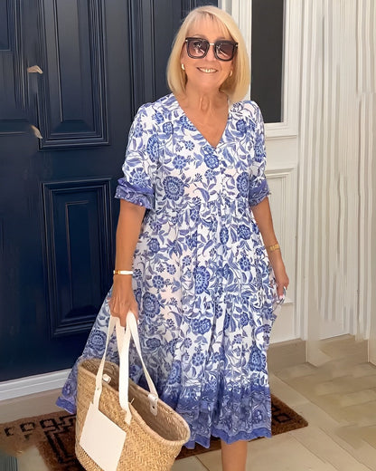 Tuathla | V-Neck Floral Dress