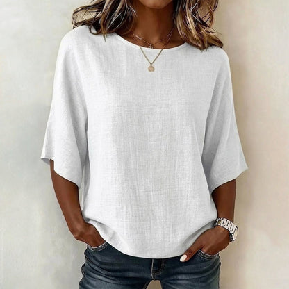 Étan | Casual Solid White Blouse