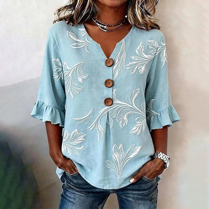 Mairenn | Leaf Print Blouse