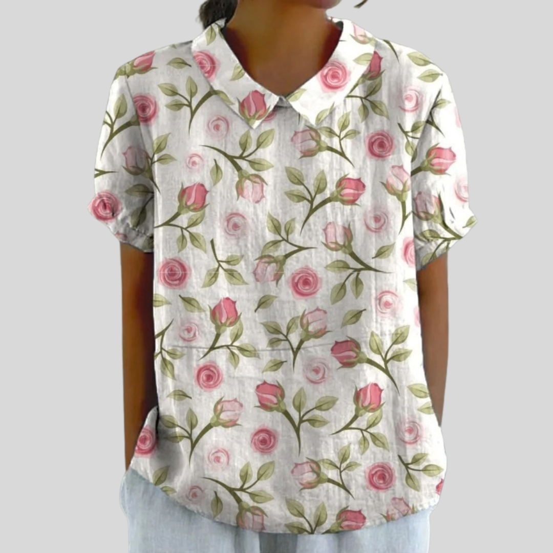 Caoimhe | Floral Polo Blouse
