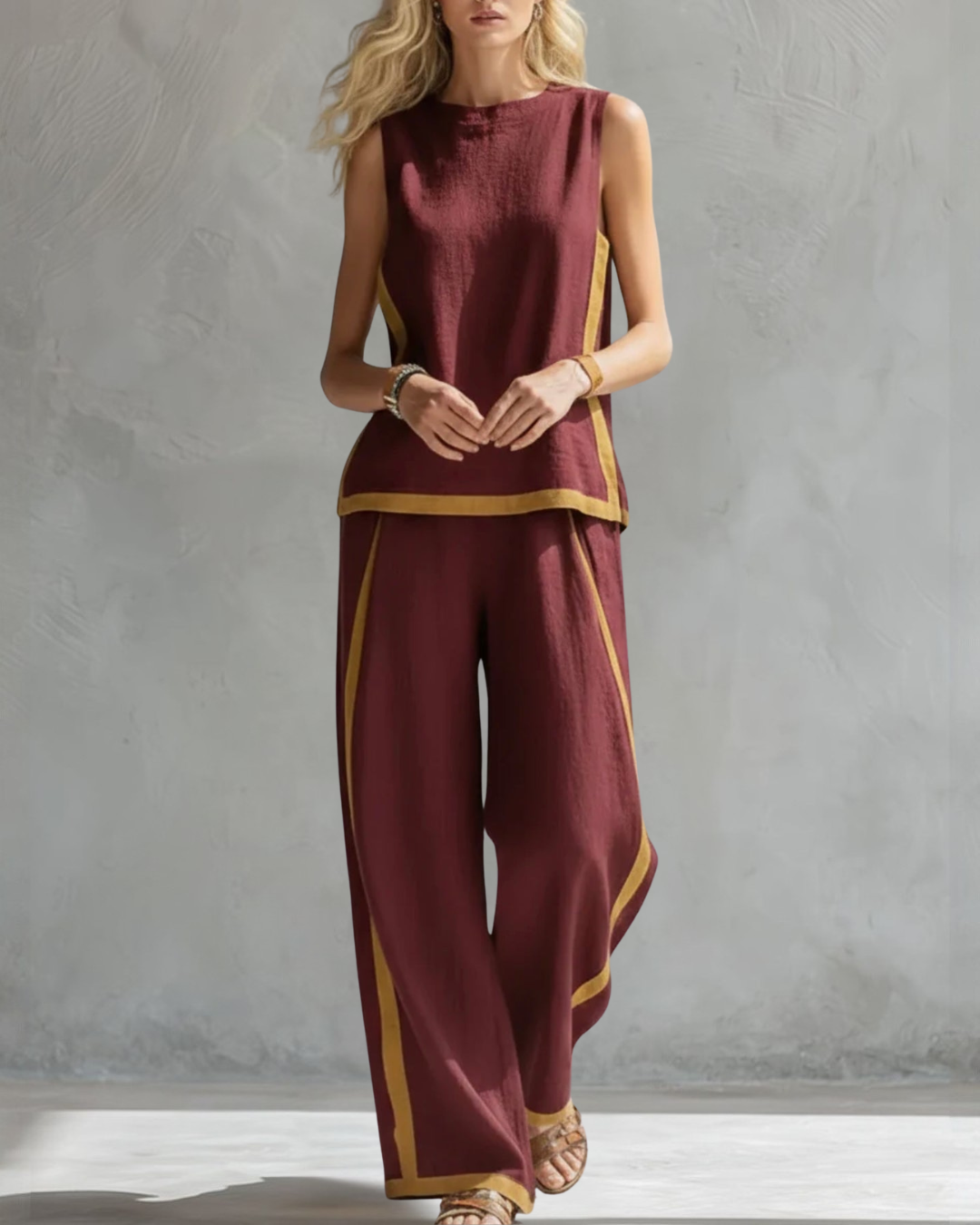 Suanach | Two-Piece Set in White Linen