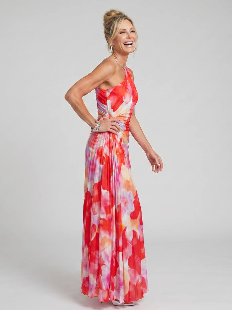 Tlachtga | One Shoulder Pleated Bodice Midi Dress