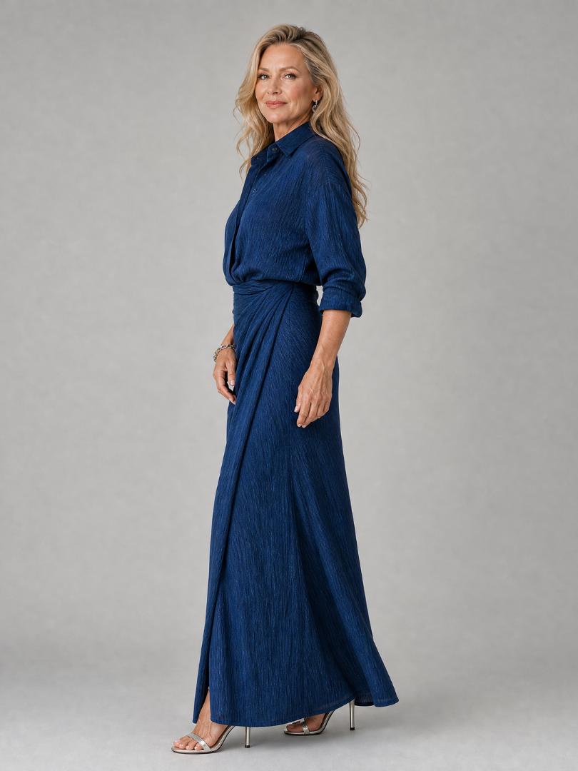 Faoiltiarna | Long Sleeve Wrap Front Maxi Dress