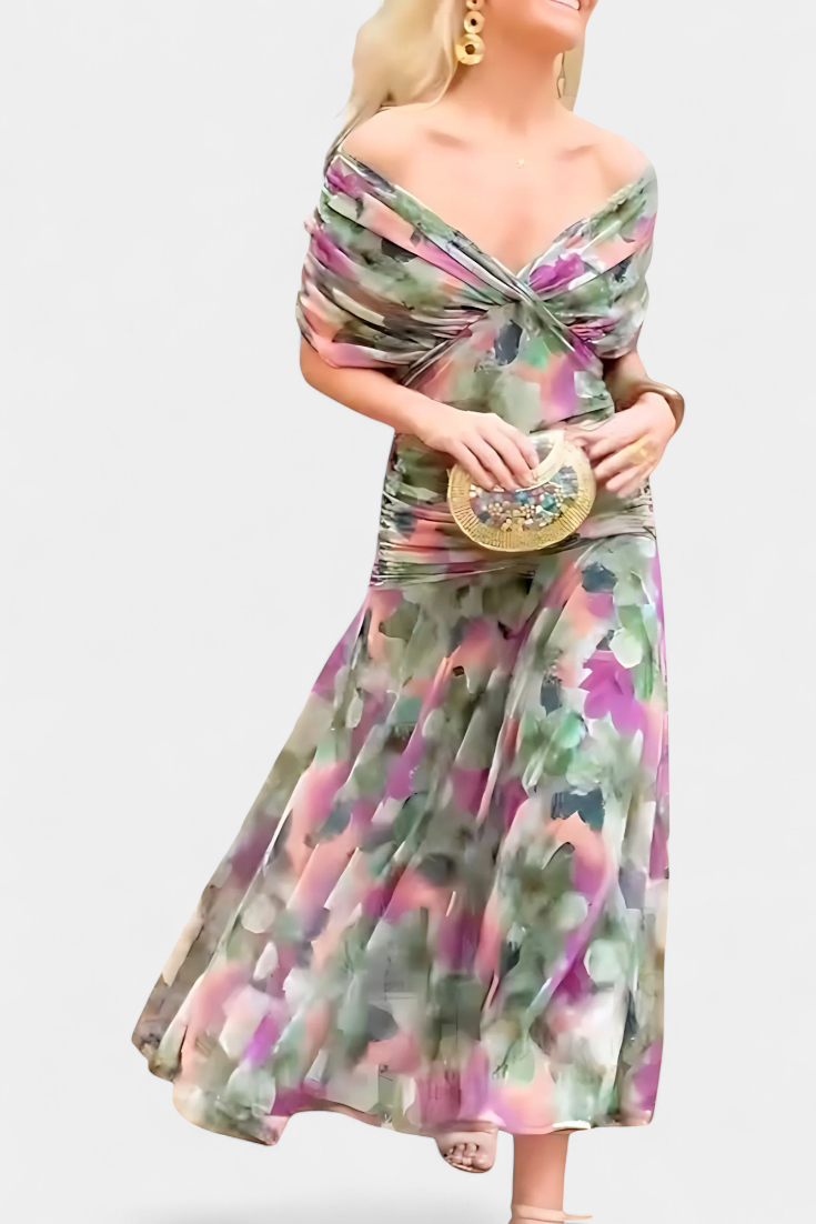 Gormfhlaith | Floral V-Neck Maxi Dress