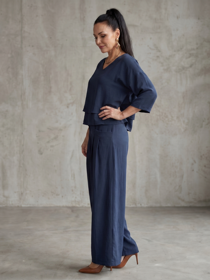Edana | Layered Top & Wide-Leg Set