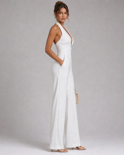 Bríona | Halter Neck Wide-Leg Jumpsuit