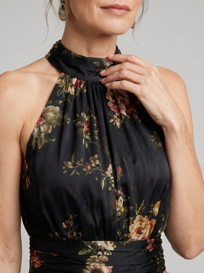 Isibéal | Floral Halter Neck Midi Dress