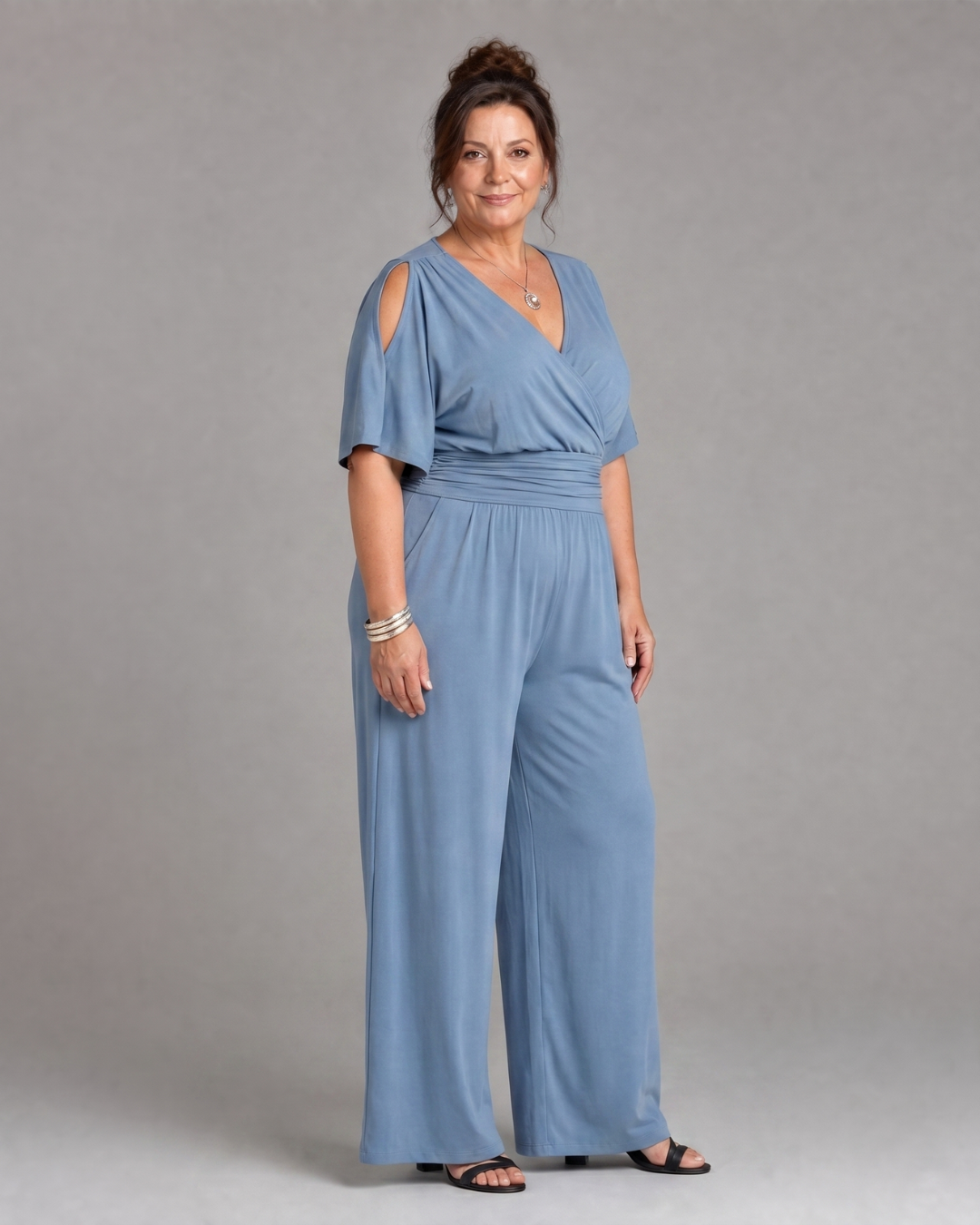 Sébdann | Cold-Shoulder Wrap-Waist Jumpsuit