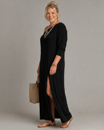 Líosa | One-Shoulder Side-Slit Midi Dress