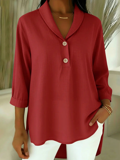 Noa – Blouse with button fastening and V-neck