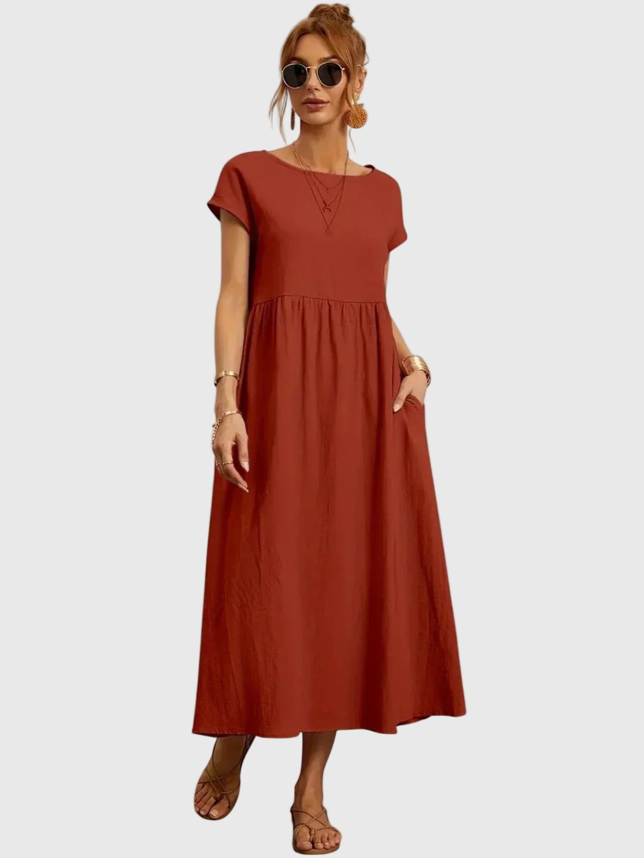 Eavan | Casual Pocket Midi Dress