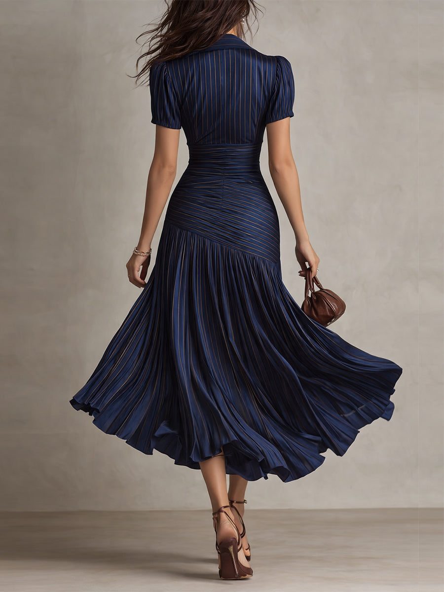 Tara | Retro Striped Midi Dress