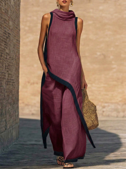 Achtan | Asymmetrical Tunic and Wide-Leg Pants Set