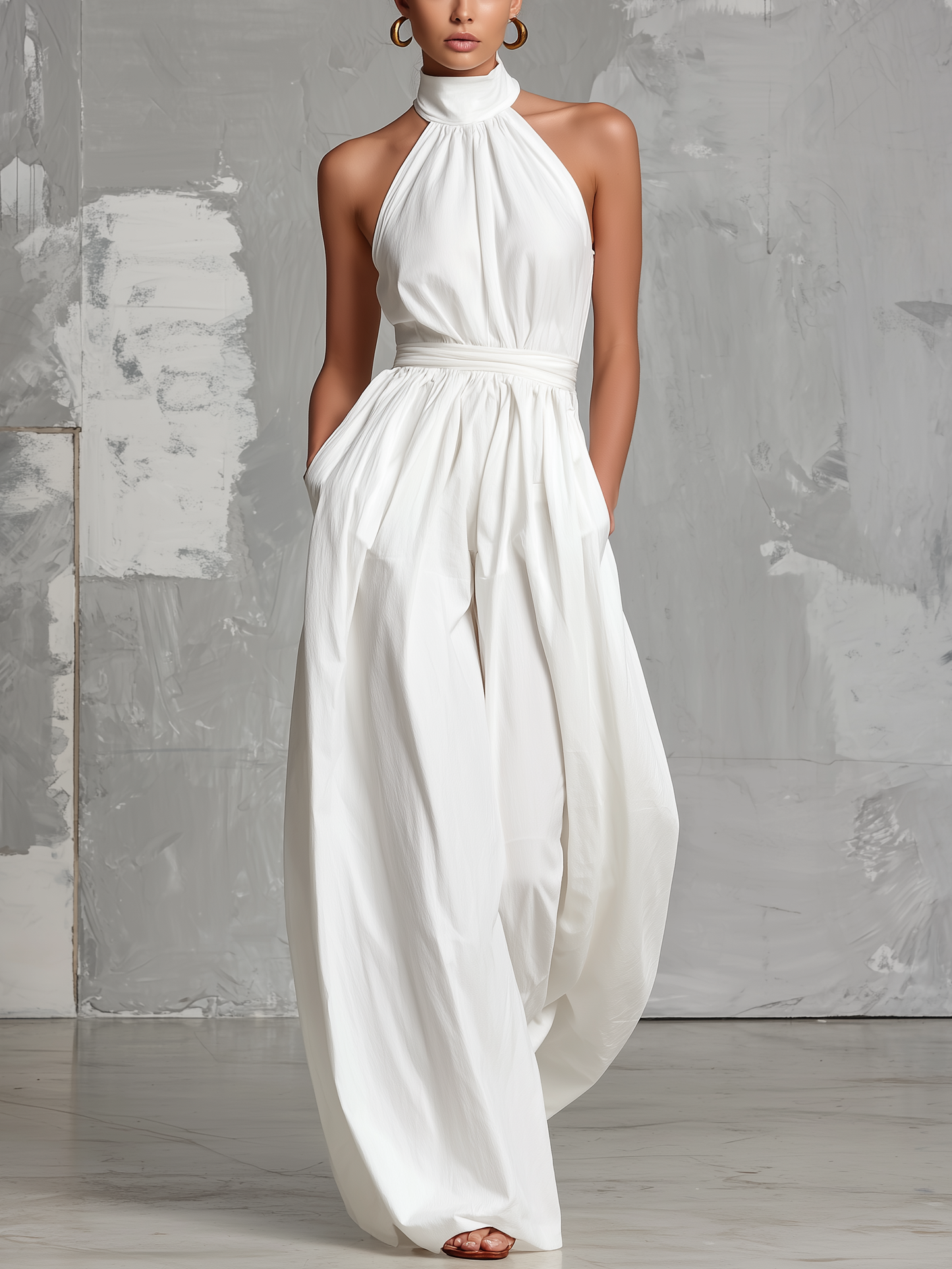 Nuala | Halter-Neck Woven Jumpsuit
