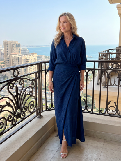 Faoiltiarna | Long Sleeve Wrap Front Maxi Dress