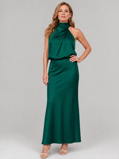 Caireann | Sleeveless Draped Neck Midi Dress