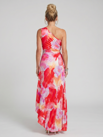 Tlachtga | One Shoulder Pleated Bodice Midi Dress
