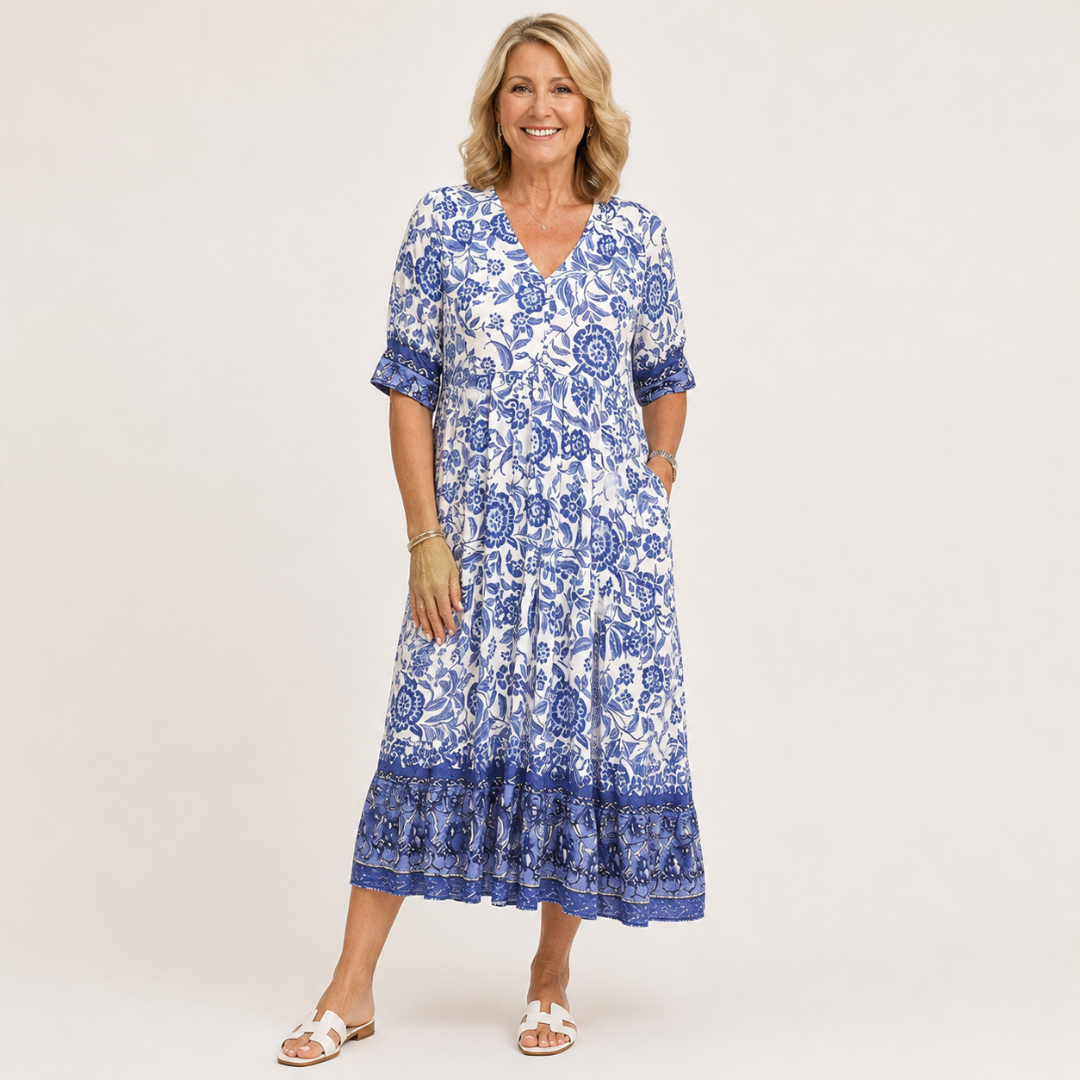 Fionnuala | Floral V-Neck Dress