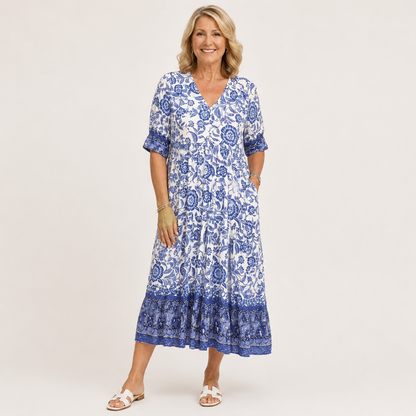 Fionnuala | Floral V-Neck Dress