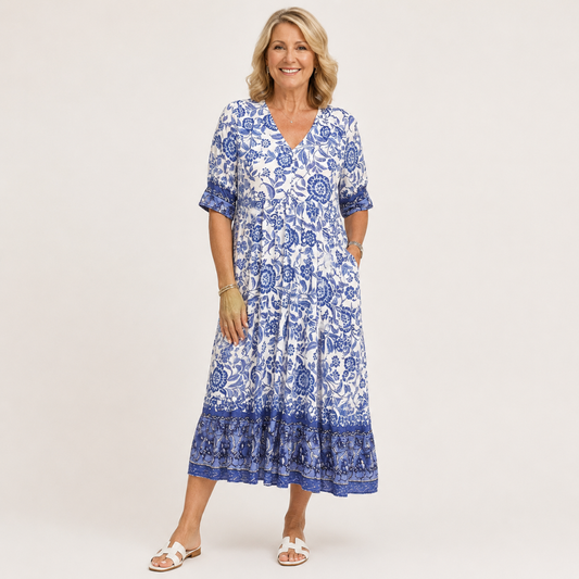 Fionnuala | Floral V-Neck Dress