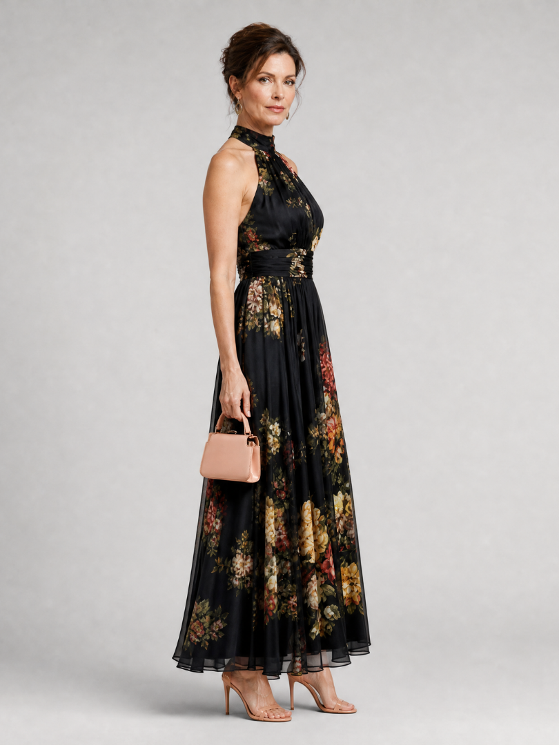 Isibéal | Floral Halter Neck Midi Dress
