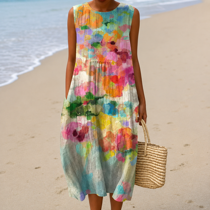 Livia™ | Airy Belly-Concealing Floral Midi Dress