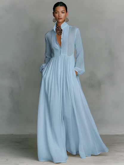 Cumman | Cotton and Linen Patchwork Maxi Dress