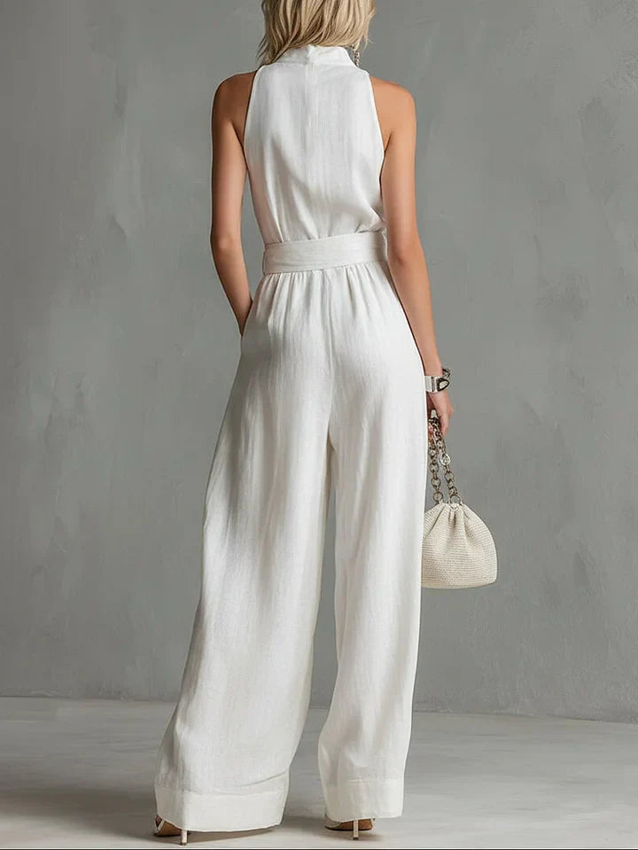 Aisling | Belted Wide-Leg City Jumpsuit