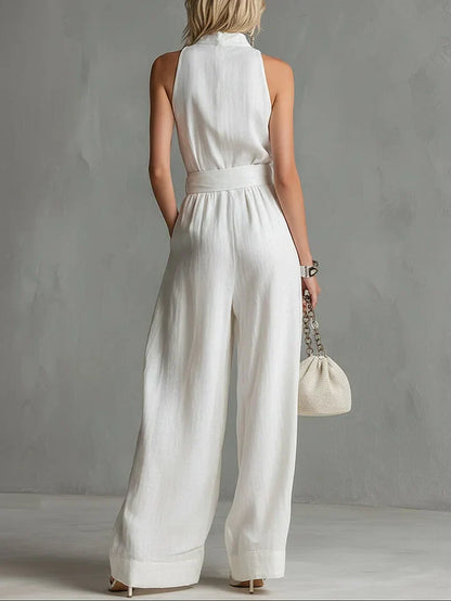 Aisling | Belted Wide-Leg City Jumpsuit