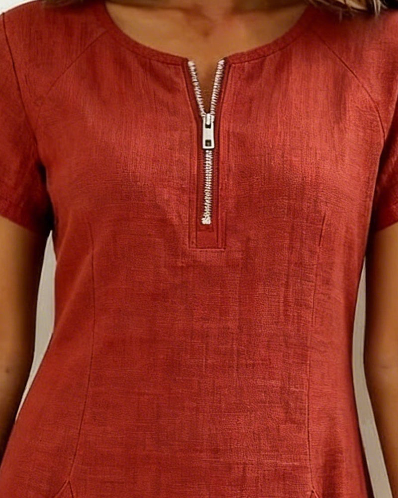 Róisín | Cotton dress with zipper