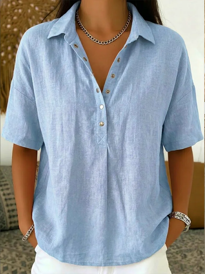 Tessa – Blouse with a collar and button detail