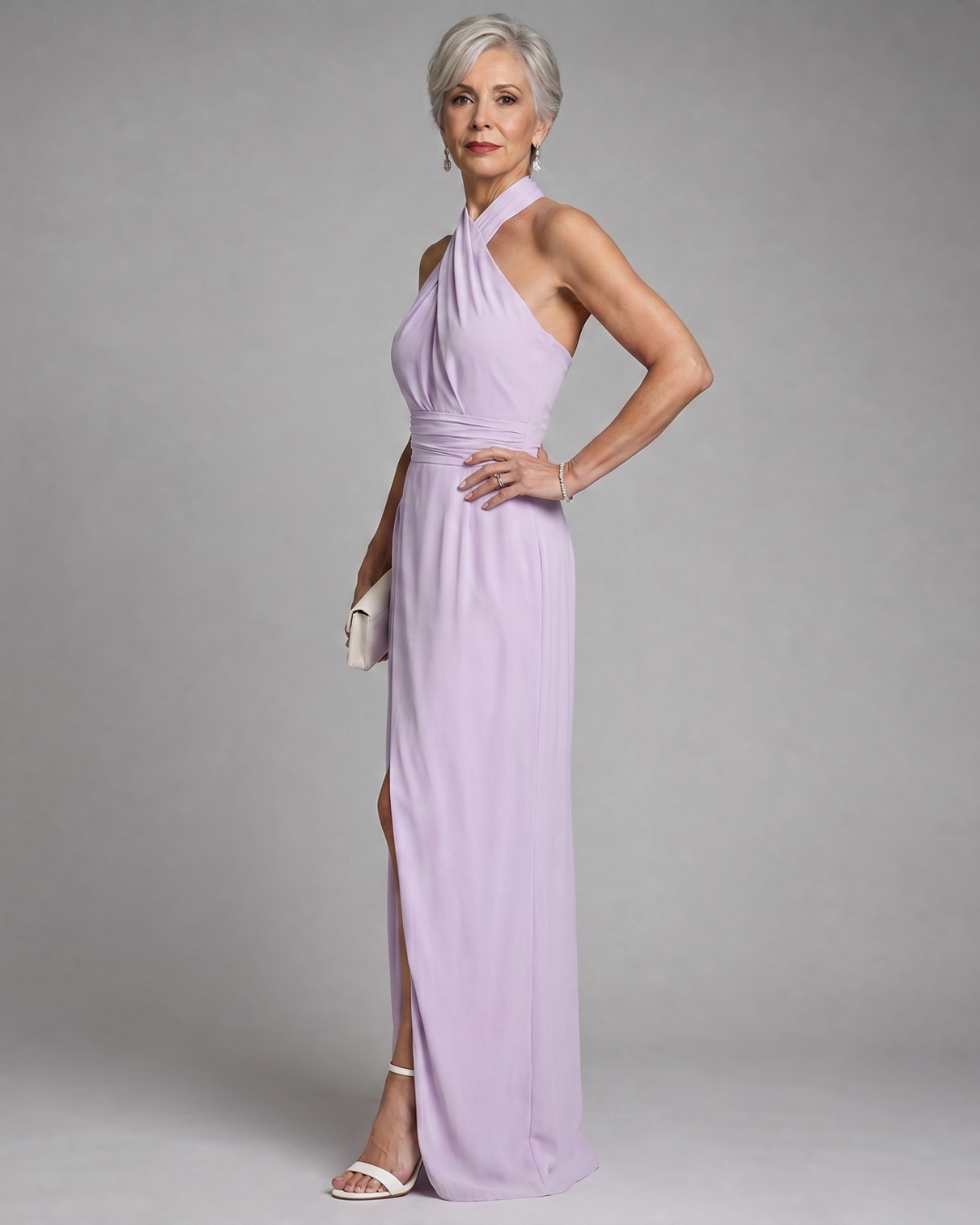 Líadnait | Cross-Halter Side-Slit Midi Dress